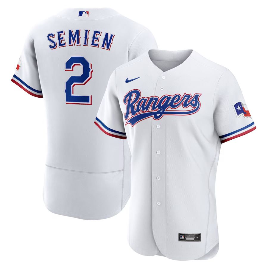 Men Texas Rangers #2 Marcus Semien Nike White Home Authentic Player MLB Jersey->->MLB Jersey